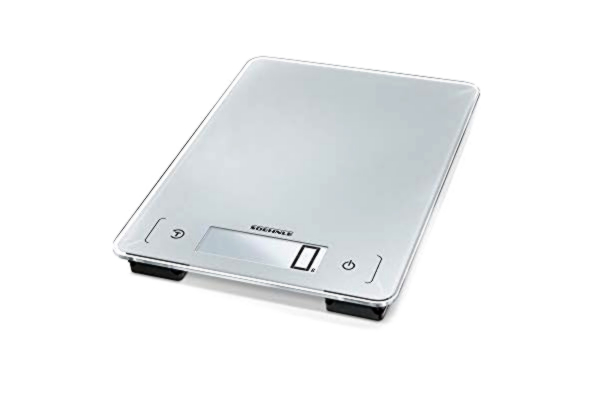 Soehnle  Page Aqua Proof, digital köksvåg, vattentät, diskmaskinssäker, vikt upp till 10 kg, hushållsvåg med sensorberöring, elektronisk våg inklusive batterier, extra platt design