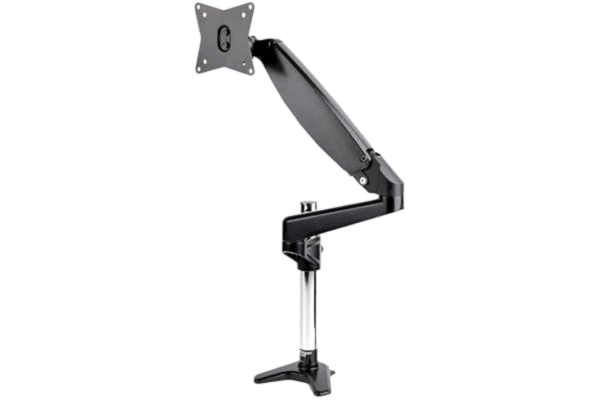 StarTech .com Skrivbordsmontering monitorarm för enkel VESA-skärm upp till 32 tum eller 49 tum Ultrawide (8 kg/17,6 lb) - artikulering med full rörelse och justerbar höjd - C-klämma, genomföring -