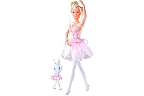 Steffi Love Simba 105733603 - Steffi LOVE Dansande Ballerinor - Steffi som Ballerina med Snurrande Kjol Tillsammans med Hennes Kaninkompis 29 cm, Från 3 år