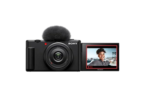Sony  Vloggkameran ZV-1F från Sony | Digitalkamera (vridbar skärm, 4K-upplösning, slowmotion, vloggingfunktioner) – svart