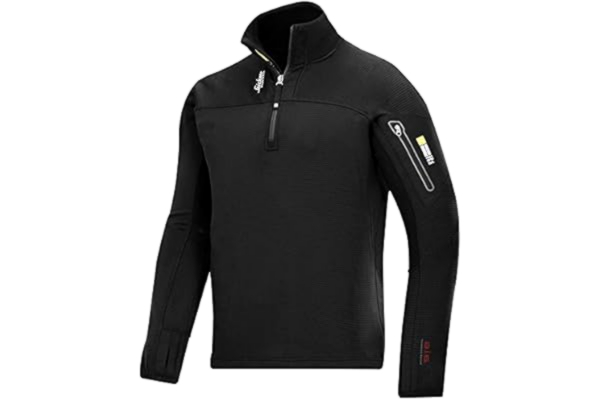 Snickers  Workwear Unisex – Baby pollar fleece pullover body mapping storlek M i svart, 5 EU