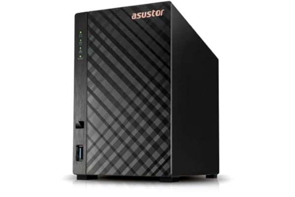 Asustor  Drivestor 2 Lite AS1102TL, 2-bay-NAS-hölje, nätverksminne, 1,7 GHz Quad Core, 1 GbE-port, 1 GB RAM DDR4, nätverksansluten lagring för molnminne (disklös)