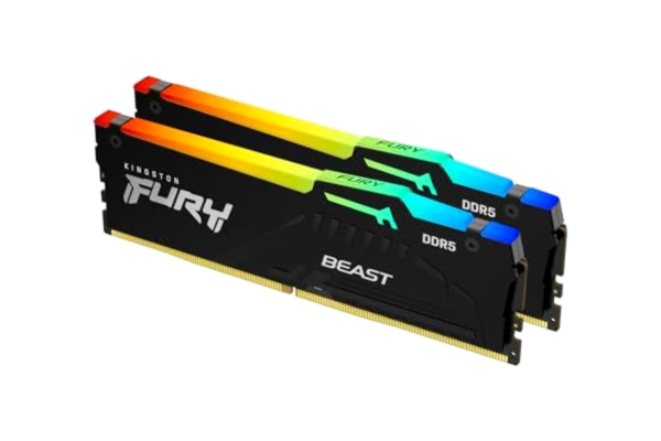 Kingston  FURY Beast Svart RGB 64 GB (2 x 32 GB) 6000 MT/s DDR5 CL30 DIMM Fast Computer Gaming-minne 2 AMD EXPO/Intel XMP kit – KF560C30BBEAK2-64
