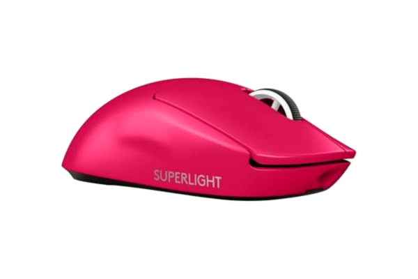 Logitech  G PRO X SUPERLIGHT 2 trådlös spelmus, 60 g Pro-Grade mus med 5 programmerbara knappar, 44k DPI-sensor, rapporteringsfrekvens på 8 kHz, USB-C-laddning för PC/Mac - Rosa