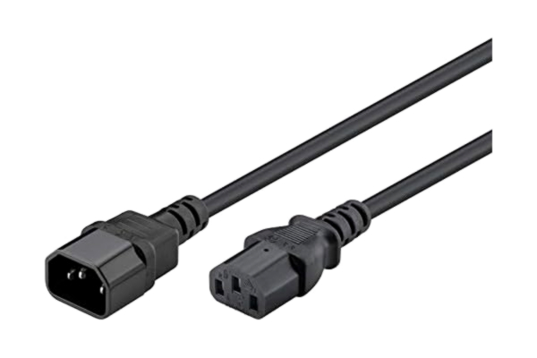 Goobay  AC kallapparat förlängning 0,5 m, rak kylflänsbrytare på rak kallenhetsuttag 0,5 Meter svart