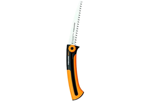 Fiskars  grensåg för färskt trä, Grovtandad, Sågbladslängd: 16 cm, Infällbart, Sågblad i rostfritt stål, Svart/Orange, Xtract, SW73, 1000613