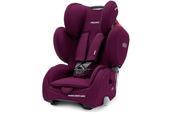 Recaro  Kids, Young Sport Hero kinderzitje, autokinderzitje (9-36 kg), groep 1-2-3, comfort en veiligheid, universele installatie, verstelbaar, patent held-veiligheidssysteem, Core Very Berry