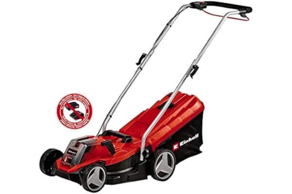 Einhell  GE-CM 18/33 Li Power X-Change 18V Cordless Lawn Mower | Brushless Motor, 33cm Cutting Width, 30L Grass Box, 5 Cutting Heights | Solo Lawnmower - Battery and Charger Not Included, Red / Black