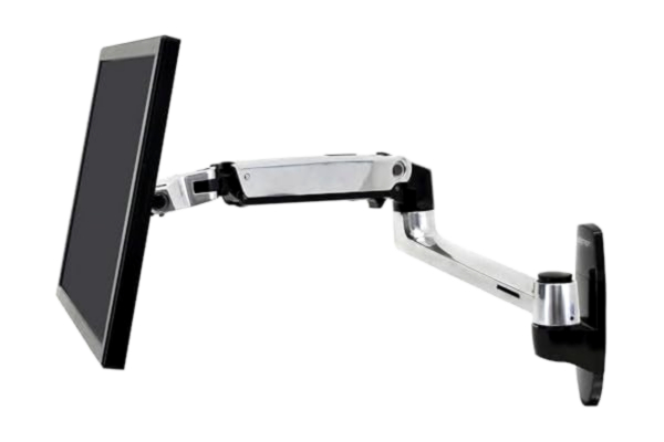 Ergotron  LX arm för TV/skärm, väggmontering, max 9,1kg, max VESA 100x100, 180° tilt, 360° panorering, 360° rotation, 3 leder, silver/svart