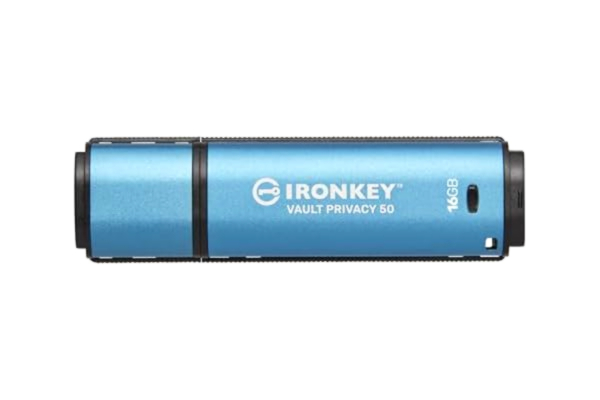 Kingston  IronKey Vault Privacy 50 16 GB krypterad USB | FIPS 197 | AES-256bit | BadUSB attackskydd | Alternativ för flera lösenord | IKVP50/16 GB
