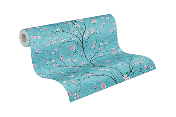 Living Walls Livingwalls Tapet - Blommig Tapet i Turkos, Rosa och Svart - Tapet för olika rum - Väggpapper i 10,05 m x 0,53 m