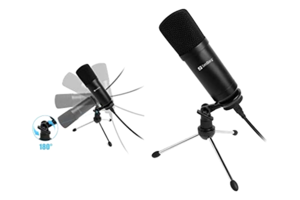 Sandberg  Mikrofon Usb Streamer Gamer - Corps Aluminium - Maintien Main Ou Sur Trepied - Noir