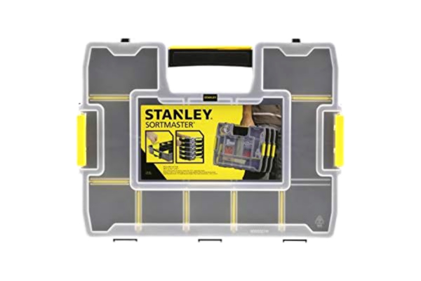 Stanley STANLEY Sortmaster Stackable Storage Organiser for Tools, Small Parts, Adjustable Compartments, 1-97-483