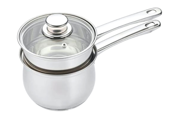 Kitchen Craft KitchenCraft Induktion Bain Marie/dubbel panna porringer, rostfritt stål Bain Marie i presentask, 16 cm (6,3 tum), silver