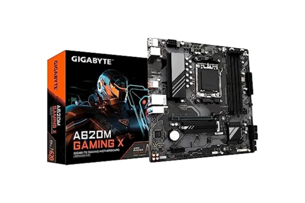 Gigabyte  A620M GAMING X moderkort – stöder AMD Ryzen 8000 CPU:er, 8+2+1 faser digital VRM, upp till 8000MHz DDR5 (OC), 1xPCIe 4.0 M.2, GbE LAN, USB 3.2 Gen 2