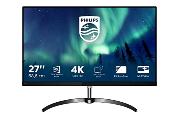 Philips  276E8VJSB/00 Monitor, 68 cm (27 inch), HDMI, 5 ms reactietijd, DisplayPort, 3840 x 2160, 60 Hz, geen curved, 4K, Adaptive Sync, zwart