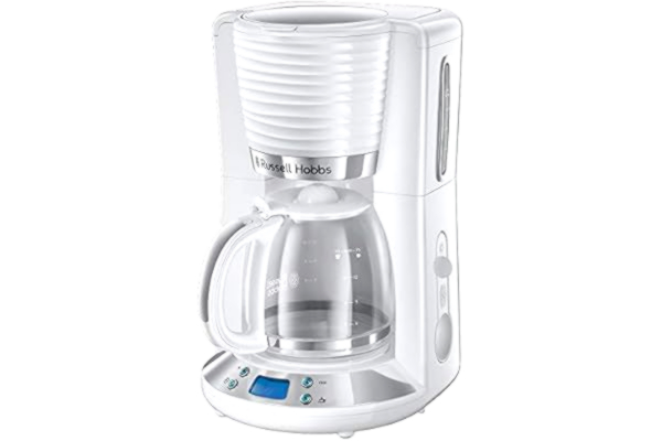 Russell Hobbs  ekspres do kawy, sprawniejsze parzenie, podtrzymywanie temperatury, programowalny timer, funkcja przerwania parzenia, pojemność 1,25l, moc 1100W, chromowany, biały, Inspire 24390-56
