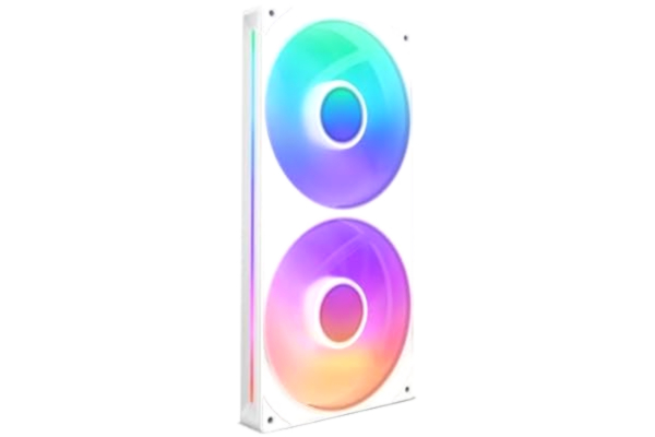 NZXT  F280 RGB Core - 280mm fläktenhet med en ram och 2 x 140mm RGB-fläktar - Hastighets - Och belysningskontroll - Högt statiskt tryck och luftflöde - Vätskedynamiska lager - 8 aRGB-lysdioder - Vit