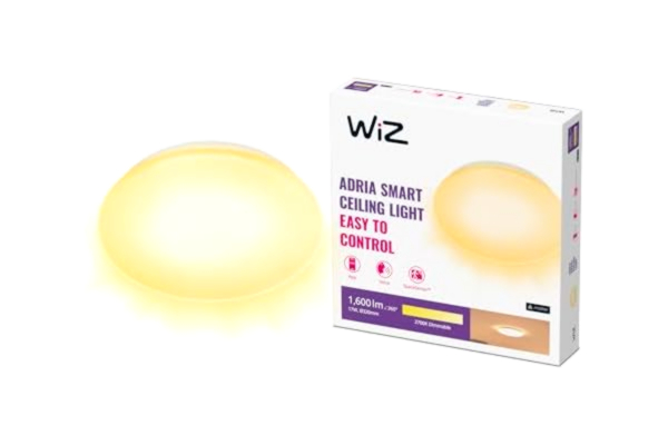 WiZ  Adria Takplafond - Smart LED belysning (WiFi och Bluetooth), 17W, 2700 Kelvin, Dimbart vitt ljus
