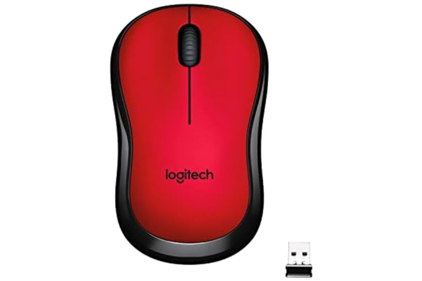 Logitech  M220 SILENT Draadloze Muis, 2,4 GHz met USB-Ontvanger, 1000 DPI Optische Tracking, 18 Maanden Batterij, Tweehandig, Compatibel met PC, Mac, Laptop - Rood