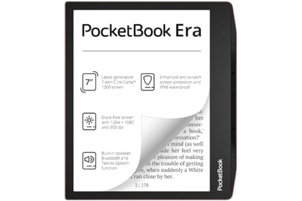 PocketBook  Era - eBook læser - Linux 3.10.65 - 64 GB - 7 16 gråniveauer (4-bit) E Ink Carta (1264 x 1680) - touch screen - Bluetooth - solnedgangskobber