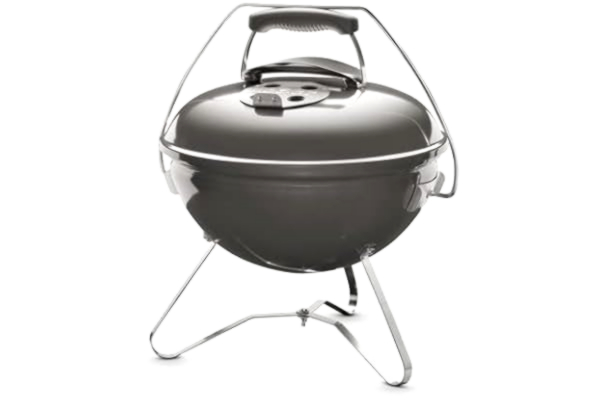 Weber  Smokey Joe Premium Kolgrill, Ø 37cm grillyta, portabel BBQ-grill med praktiskt bärhandtag, BBQ med porslinsemaljerad lock & gryta - Smoke Gray (1126704)