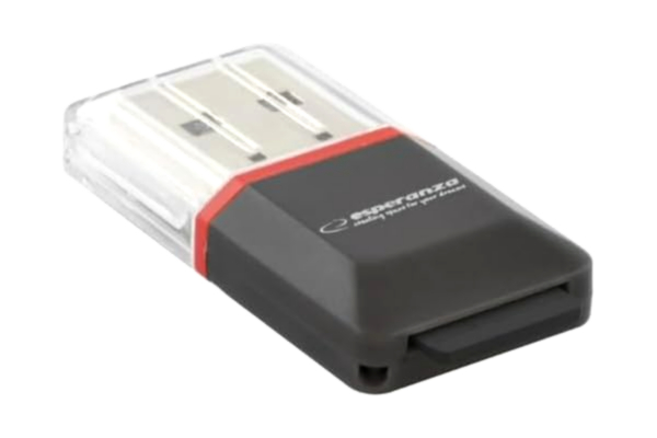 Esperanza ESPERANZA MicroSD-kortläsare EA134K | Svart | USB 2.0 | (MicroSD Pen Drive) (EA134K - 5901299902837)