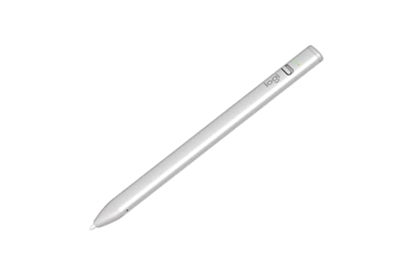 Logitech  Crayon Den digitala pennan för iPad (iPad-enheter med USB-C-portar) med Apple Pencil-teknik, pixelprecision utan fördröjning och dynamisk smart spets med USB-C-snabbladdning - Silver