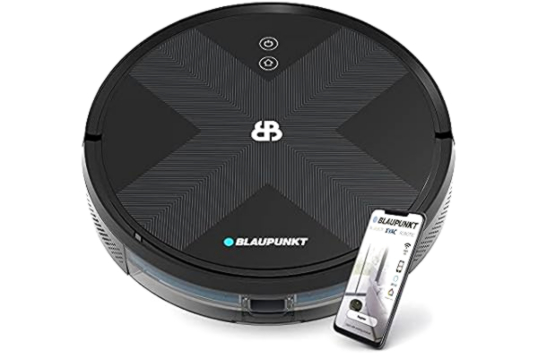Blaupunkt  Bluebot XVAC – Cosmic Black – Robot vacuum with Gyroscope navigation for accurate cleaning, automatic recharge, 1800 Pa suction power, 2500 mAh battery