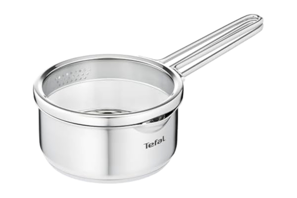 Tefal  Nordica 16 cm rostfritt stål, full induktionsteknologi, minimalistisk design, glaslock, lämplig för gas, glaskeramik, elektrisk och induktion, lämplig för resitant ugn upp till 250°