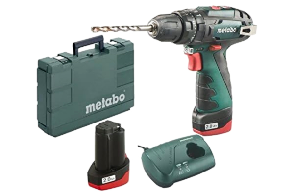 Metabo  sladdlös slagborr PowerMaxx SB Basic (600385500) 12 V 2 x Li-Ion; laddare LC 40; plastfodral, typ av batteripack: Li-Ion, batterispänning: 12 V, batterikapacitet: 2 x 2 Ah