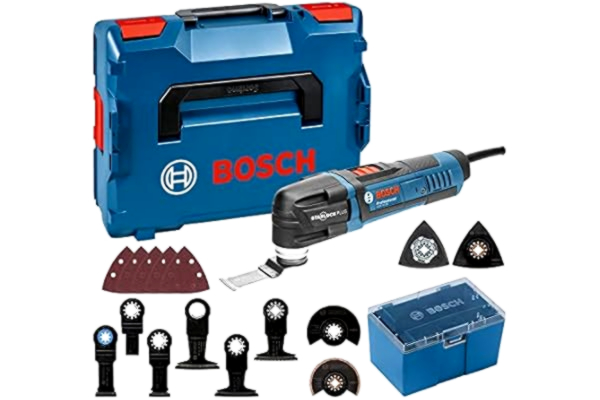 Bosch  Professional batteridriven multiskärare GOP 30-28 (300-wattsmotor, Starlock verktygshållare, verktygsbyte med insexnyckel, färg, L-Boxx & tillbehörssats)