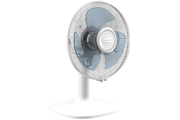 Rowenta  Essential+ VU2330, 12 Inch Oscillating Table Fan for Home and Office, 3 Speed Settings, 46dBA, White