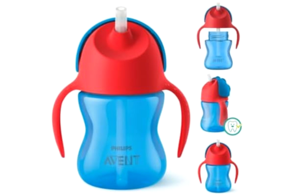 Philips  Avent Sippy Cup för småbarn och bebisar, BPA-fri, 200 ml, röd och blå (modell SCF796/01)