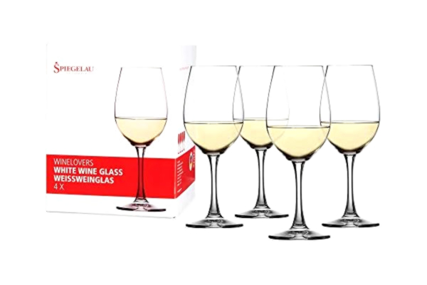 Spiegelau  & Nachtmann, set med vitt vinglas, i 4 delar, kristallglas, 380 ml, vinlös, 4090182