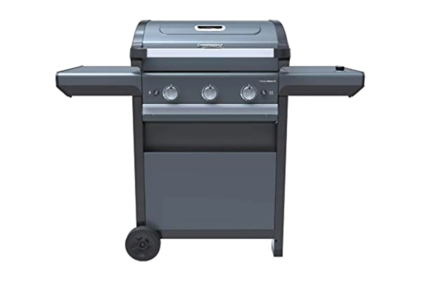 Campingaz CAMPINGAZ Barbecue à gaz Série 3 Select S Barbecue à gaz avec 3 brûleurs en Acier Inoxydable, 1 brûleur latéral, Couvercle avec thermomètre, InstaClean Aqua Système Culinary Modular 10,2 KW