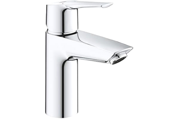 Grohe GROHE QUICKFIX Start – enhand – tvättställskran (vattenbesparande, inkl. 3-i-1 monteringsverktyg, med temperaturbegränsare, snabb montering), krom, 23550002