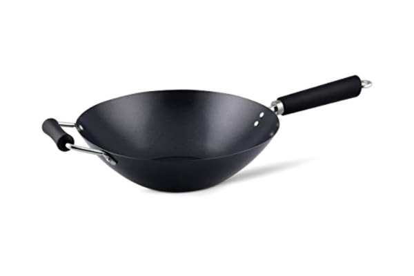 Ken Hom  31 cm kolstål wokpanna induktion med non-stick beläggning, Excellence, värmebeständigt handtag, diskmaskinssäker, 5 års garanti