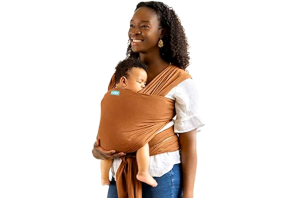 Moby Wrap  Baby Carrier | Evolution | Baby Wrap Carrier for Newborns & Infants | #1 Baby Wrap | Baby Gift | Keeps Baby Safe & Secure | Adjustable for All Body Types | Perfect for Mom & Dad | Caramel