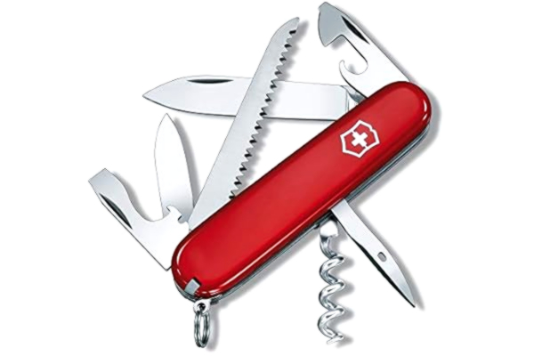 Victorinox , Schweizer Taschenmesser, Camper, Multitool, 13 Funktionen, Klinge, gross, Korkenzieher, Dosenöffner