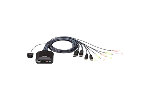Aten ATEN CS22DP USB-DisplayPort-kabel-KVM-omkopplare med fjärrkontroll, 2 portar