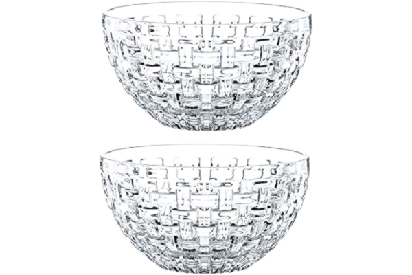 Nachtmann  2-delat skålset, glasskålar, rund, kristallglas, Ø 15 cm, Bossa Nova, 102253, färglös