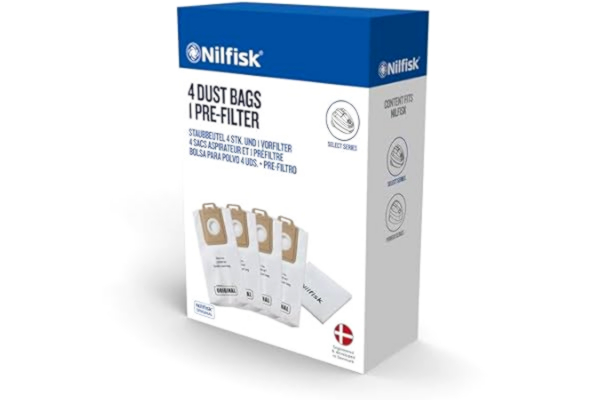 Nilfisk  4 Original dammsugarpåsar + förfilter - Select dammsugartillbehör (128389187)
