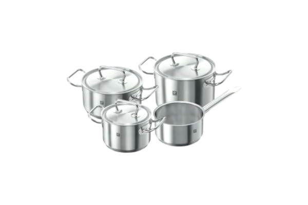 Zwilling ZWILLING Kastrullset i 4 delar, 3 lock, lämplig för induktionsspis, Stål, Twin Classic