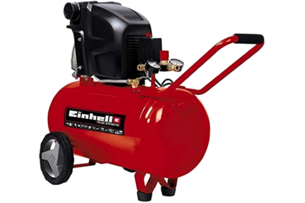 Einhell  4010440 Compressor TE-AC 270/50/10 (1800 W, Max. 10 Bar, 50 L Tank, Pressure Reducer, Non-Return/Safety Valve, Drain Plug, Vibration-Absorbing Legs), 71.0 cm*103.0 cm*41.0 cm