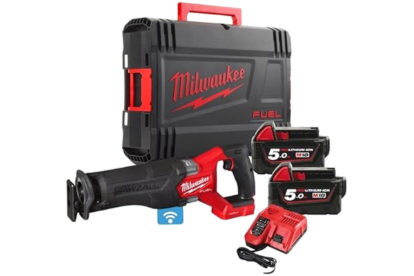 Milwaukee  M18 FHZ-502X 18V Li-Ion batteri Sticksågsuppsättning (2 x 5,0Ah batteri) i HD Box – 22 mm