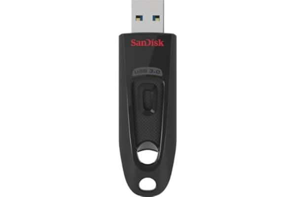 SanDisk  Ultra 128 GB, USB 3.0 flash drive, with up to 130 MB/s read speed, Black