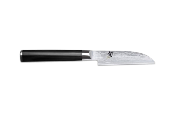 KAI  Shun Classic japansk grönsakskniv 9 cm bladlängd – damaskkniv 32 lager VG MAX kärna – 61 (±1) HRC – paketkavhandtag – Tillverkad i Japan – smidd universalkniv
