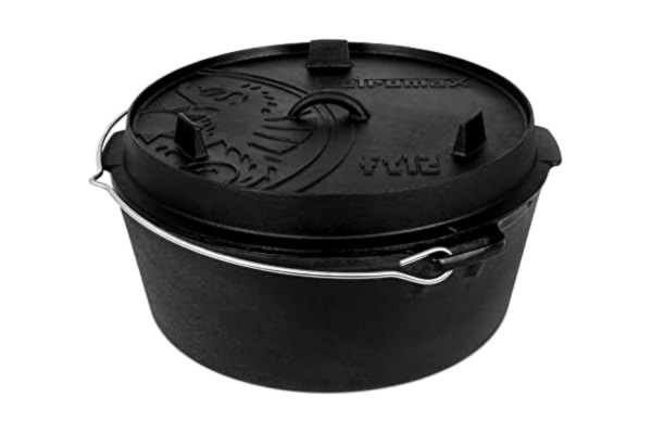 Petromax  Eldkruka ft 12 – holländsk ugn med plan botten för alla typer av spisar, gasgrill, ugn, gasspis och öppen eld – klar att användas omedelbart utan att bränna – kastrull med lock – 10,8 liter