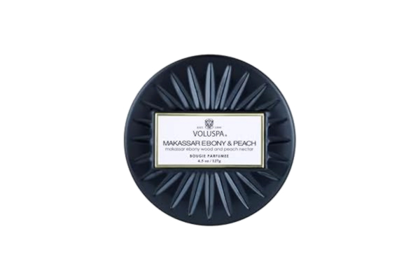 Voluspa  Decorative Tin Candle Makassar Ebony & Peach 127g